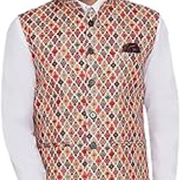 Men's Cotton Printed Nehru Jacket (VP007319)-30