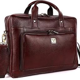 Genuine Leather Office Bag for Men - 15.6 Inch Laptop Bag for Men, Professional Leather Bag for Men - Adjustable Straps and Multiple Compartments - 1 Year Warranty-image-39