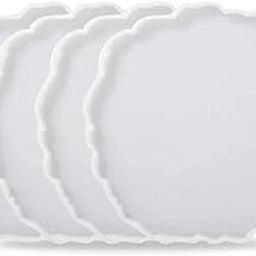 Pack of 4 Agate Shape Silicone Coaster Moulds – 4 Inch – Reusable Resin Art Mould for DIY Craft Projects – Made in India-8