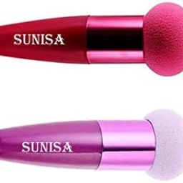 SUNISA 2Pcs Makeup Sponge Mushroom Facial Foundation Sponges Makeup Blending Sponge Powder Puff Makeup Tools with Handle Case for Liquid Foundation Creams and Powders (Multicolor)-16