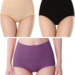 Women's High Waisted Cotton Underwear Ladies Soft Briefs Panties l Women Antibacterial Cotton Hipster Panty l Women's Seamless High - Rise Panties Hipster (Pack of 3)-picture-7