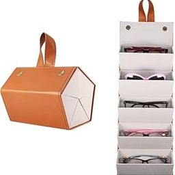 Sunglasses Organizer 5 Slots Compact Travel Glasses Case Multiple Pairs Eyeglasses Storage Box, Glass Holder Box, spectacle case of sunglasses, Specs case (Multicolor)-image-79