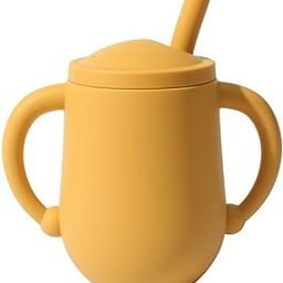 Little Lovelies® Baby Sipper Cup | BPA-Free Silicone | Anti-Spill Mini Cup + Soft Straw & Lid | Easy Clean Brush Included | Perfect for Toddlers, Infants & Kids (Yellow)-11