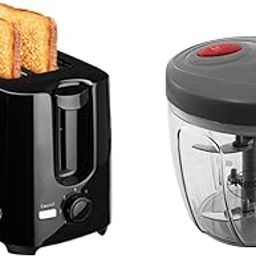Pigeon 2 Slice Auto Pop up Toaster. A Smart Bread Toaster for Your Home (750 Watt) (black) & Pigeon Handy and Compact Chopper with 5 Blades and 1 Whisker, 14647 (XL, 900 ml, Grey)-picture-18