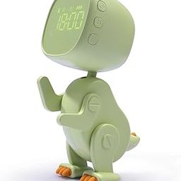 jomparis Digital Dynamic Dinosaur Bedroom Alarm Clock with Timer Night Light Gift for Kids Boys Girls Students -Green-31
