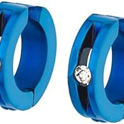 316L Steel Non Piercing Inlay Blue Cz Clip-On Unisex Earrings , 2Pcs-image-23