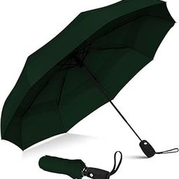Automatic Windproof Travel Umbrella, Large Size, Forest Green, Compact Folding Design-image-95