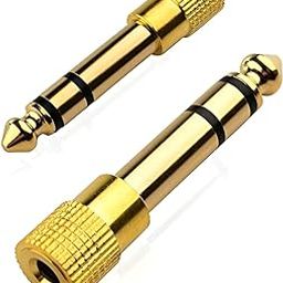 2 Pieces Stereo Audio Adapter 6.35mm (1/4 Inch) Male to 3.5mm (1/8 Inch) Female Headphone Jack Plug - Gold-Plated Pure Copper-picture-20