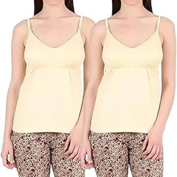 Women's Cotton Adjustable Strap Bra Camisole Pack of 2-image-31