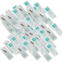 SAZ DEKOR 100Pcs Microblading Eyebrow Blades Brow Tattoo Needles Makeup Tools 19Pins|Professional Complete Tattoo Kit & Supplies, Tattoo Ink Set with Accessories, Body Art Stencil Pack For All|-picture-17