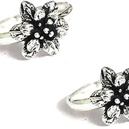 Exclusive 925 Sterling Silver Oxidised Toe Ring (Thai Trend) or Mid Finger Ring For Girls and Women (Bichhiya)-image-61