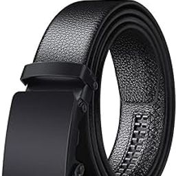 Men's Vegan Leather Belt for Men, Formal/Casual,Autolock,Black | Fit on up to 38 Inches Waist size (Black 51, 1)-image-59