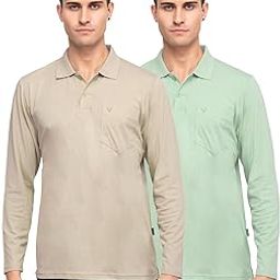 Full Sleeve Polo T Shirt for Man Cotton Regular Fit - Mens T-Shirts with Collar-image-100