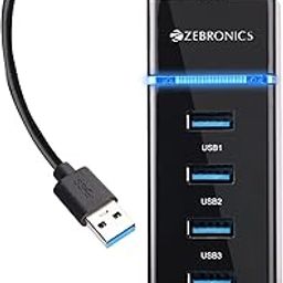 Zebronics 300HB 4 Port USB 3.0 Hub with Hi-Speed Data Transfer, LED Indication, 15cm Cable, Backward Compatible, Multi Device Connection, Plug Play Usage, Glossy Finish and Lightweight Design-16