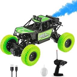 Gooyo GY-45 Rechargeable RC 4x4 Off-Road Rock Crawler with Spray Feature Toy | Best Gift for Kids | Smooth & Safe |Green| Power Source: Lithium Battery in Car (Included) | High Speed Monster RC Car-image-65
