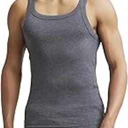 US26 Men's Super Combed Cotton Rib Square Neckline Gym Vest-image-59