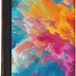 JooMeryer Children Boys Girls Tri-Fold Wallets Portable Travel Coin Pocket Storage Purses Card Organizer Wallets Trifold Wallet, Colorful Painting, One Size-image-72