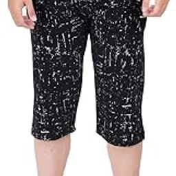Men Cotton Casual Three Fourth Shorts Black-picture-7