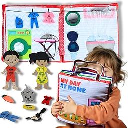 Seraphina Friendship Quiet Book | Busy Book for Skill Development | Girls and Boys Aged 3-5 Years | 40+ Montessori Activities | Fabric Activity Toy | Pretend Play | Unique Gift for Toddlers-23
