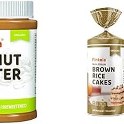 Pintola Combo - Organic Peanut Butter Creamy 1kg + Rice Cakes (Unsalted & Multigrain) (Pack of 2) (130g x 2), 100% Roasted Peanuts butter, Unsweetened, Creamy Nut Butter With Organic Rice Cakes-image-73