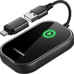 Luckymore Wireless Carplay Adapter, 2024 Upgrade Converts Wired to Wireless carplay Adapter for iPhone, Wireless Control Plug & Play Carplay for Cars from 2017 & for Apple iPhone iOS 10+-80