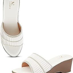 Classic Wedge Sandals for Women | Broad Pleated Strap with Subtle Embellishment | Easy Slip-On Style | Lightweight & Comfortable Footwear for Daily and Casual Use-picture-25