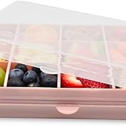 Melii Snackle Box with 12 Individual compartments, Removable dividers, Snack Capacity 4oz/114ml Each, Pink-27