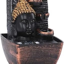 ZUPER Premium LED Decorative Polyresin Head of Buddha Small Fountain for Home Decoration, Water Fountain for Home, Stylish Fountain for Home, Buddha Fountain | Water Fountain (Pack of 1)-image-20