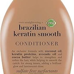 OGX Ever Straightening + Brazilian Keratin Therapy Hair-Smoothing Conditioner With Coconut Oil, Cocoa Butter & Avocado Oil, Paraben-Free, Sulfate-Free Surfactants, 385 Millilitre-35