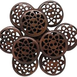 Bhavya Enterprises Wooden Flower Shape Big Size Buttons with 2 Holes (Size 1 inch) - Pack of 20 Pieces-31