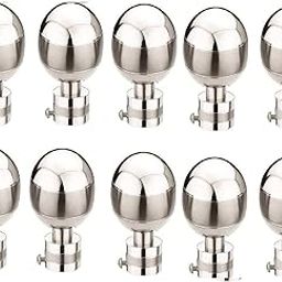 Modern Stainless Steel Curtain Brackets, Silver, Set of 10, Decorative Design-image-62