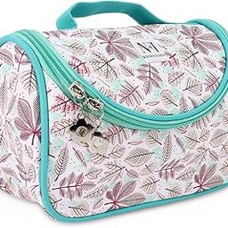 Canvas Floral Print Cosmetics Pouch Makeup Pouch Vanity Case Jewellery Pouch Stationery Pencil Case Travel Organiser Travel Pouch Bridal Gift (Y45), Multicolor-35