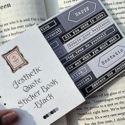 Shop ABC Quote Sticker Book - Black, Inspirational Quote Sticker Book with Positive Affirmations, Black and White Design, Set of 20 Sheets-picture-13