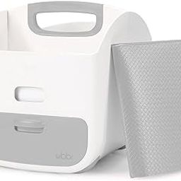 Ubbi Portable Diaper Changing Station with Soft Foldable Changing Mat, Rubberized Handle, Non-Skid Rubber Feet, Diaper Storage Caddy Organizer - Stores Baby Diapers, Wipes & Baby Accessories, Grey-image-71