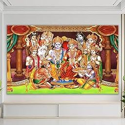 Shivaay Sita Rama Kalyanam Backdrop (5ft x 8ft) Wedding Pooja Cloth for South Indian Mandap, Temple Events & Ram Navami Decoration-image-36