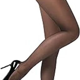 Women's & Girl’s Seamless Tights Ultra-Thin Transparent High Waist Reinforced Toe Pantyhose Long Exotic Knee High Thigh Stockings. (Black, 26)_Pack of 1-image-78