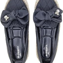 Women's Faux Leather Round-Toe Loafers with Bow Accent | Stylish and Comfortable Slip-On Flats for Casual Wear | Fashionable Espadrilles | Bellies Shoes Outfits for Girls Womens-image-102