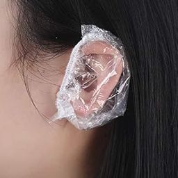 100 Pieces Waterproof Ear Cover Protect from Water Spa Home Use Hotel and Hair Salon, Waterproof Ear Protector, Bathing Ear Cover Caps, Covers for Hair Dye, Shower, and Bathing-53