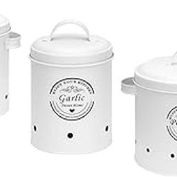 3Pcs Storage Tin Decoration Multipurpose for Pantry Living Room Household White-image-34