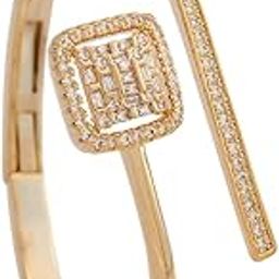 Fashion Jewellery White Gold Polished Zircon Adjustable Kada |Best For Gifting, Bride, Bridemaids & Special Occasion | Zircon Kada For Women - 445718-23