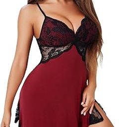 Women Lingerie Specially Design for Honeymoon Lace Chemise Sleepwear Babydoll Sexy Lingerie Teddy Lingerie S-XXL(Baby Pink)-image-63