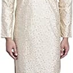 (Since 1958 Men's Silk Blend Embroidered Kurta & Churidaar Pyjama Set-image-13