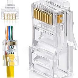 FEDUS RJ45 Cat6 Pass-Through Connector RJ45 Ends, Cat5, Cat5e, Cat6 8P8C RJ45 Connector, Ethernet Cable Crimp Connectors UTP Network Plug Solid Wire and Standard Cable, LAN Crimp (PACK OF 40)-2
