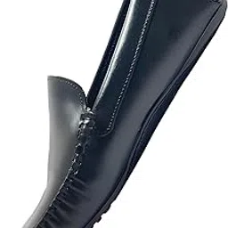 micheal feraas Men’s Plus Size Leather Loafers – Premium Black Slip-On Shoes for Wide feet.-picture-4