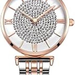Gracie White Studded Dial Dual Tone Rose Gold Silver Watch Analog Latest Stylish Wrist Watch, Gift for Women, Birthday Gift, Aniversary-picture-39