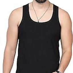 Men's Cotton Super Combed Breathable Vest for Men (Black)-image-24