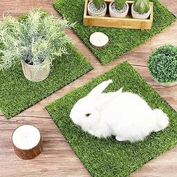 Grass Rugs Fake Grass Turf Patch Kit for Chicken Coops Realistic Accessories 30x30cm 3Pcs-image-0