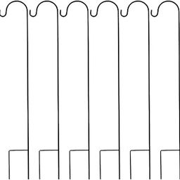 UPKOCH Shepherd Hooks Garden Planter Stakes Hanging Plants Basket Hanger Bird Feeder Pole Rust Resistant Plant Hanging Hooks for Plants Lights Lantern Flower Basket 6pcs-image-5