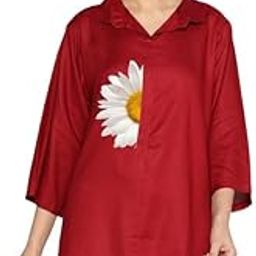 Rayon Shirt Collar Women Top | Floral Print Top | Casual & Office Wear | Size XS to 8XL P3-image-10
