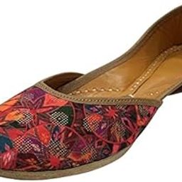 Wedding Jutti for Women Ethnic Handmade Punjabi Juttis for Bridal Flat Party Shoes Multicolor-image-36